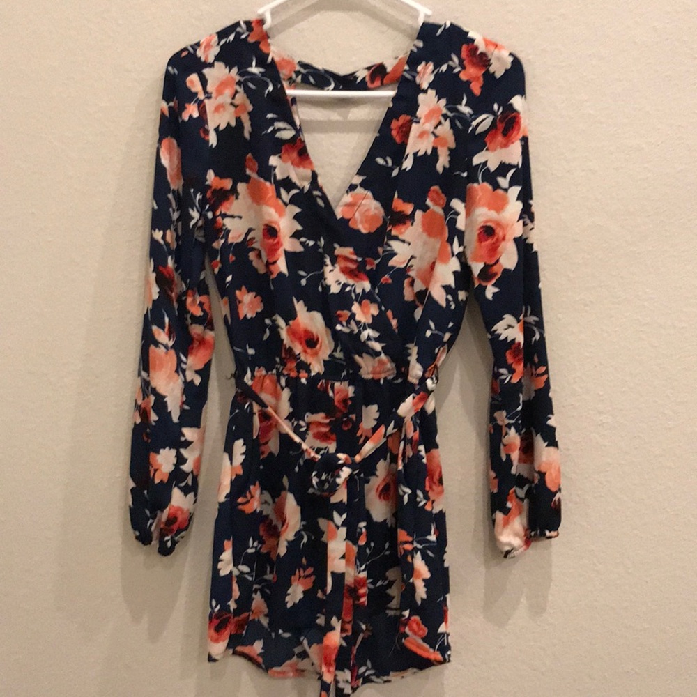 Floral Long Sleeves Romper